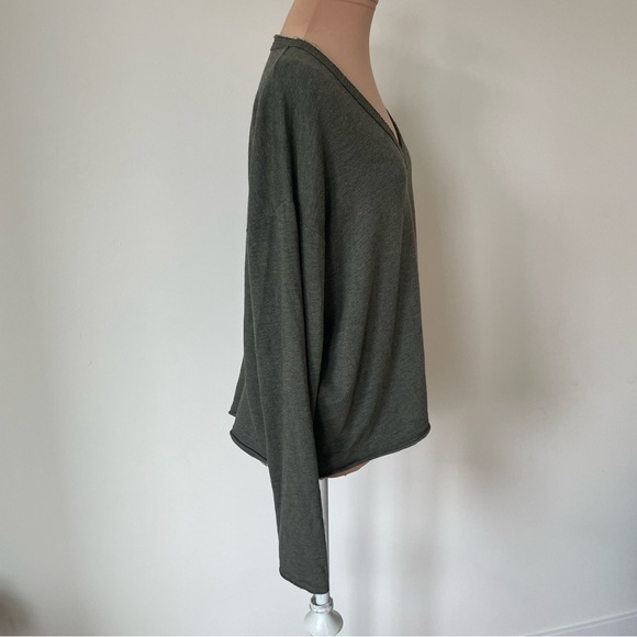 Rag & Bone Surplus Heather Army Green V-Neck Pullover Cotton Sweater EUC Size M - Picture 5 of 10